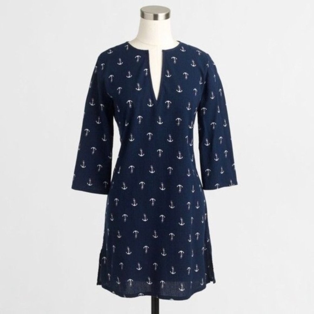 J. Crew Tissue Tunic Anchor Print